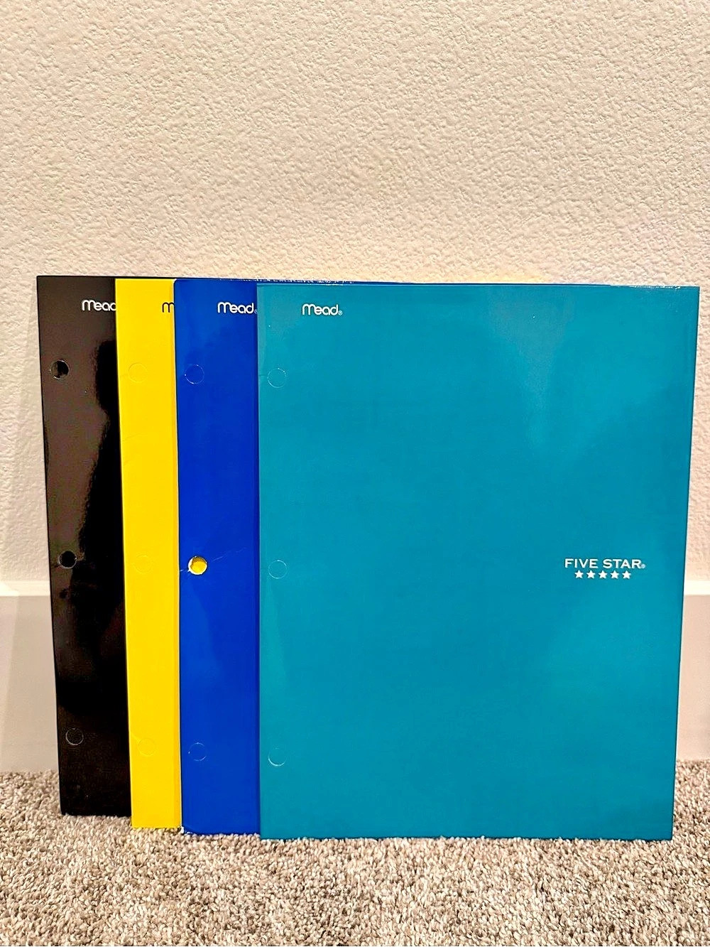 Mead Five Star 4-Pocket Plastic Folder Set of 4